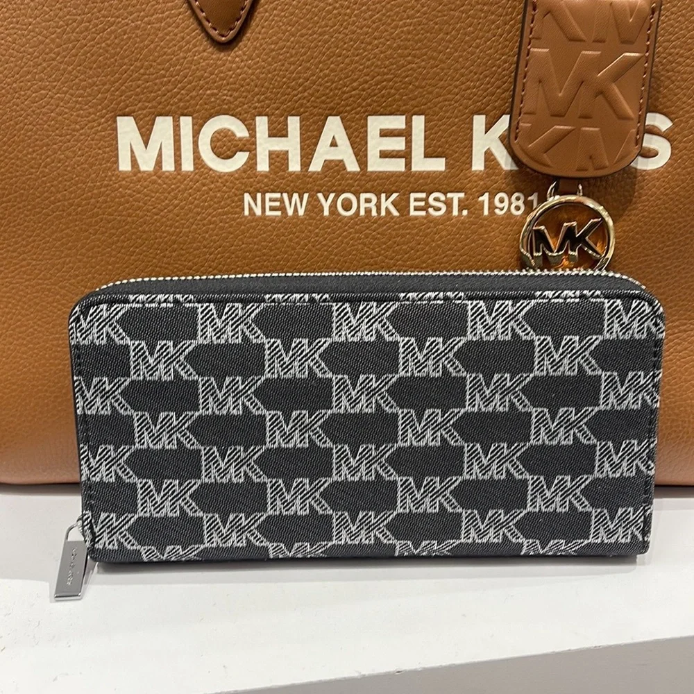 Michael Kors Men’s Women’s Cooper Tech Zip Around Continental Wallet Black NWT